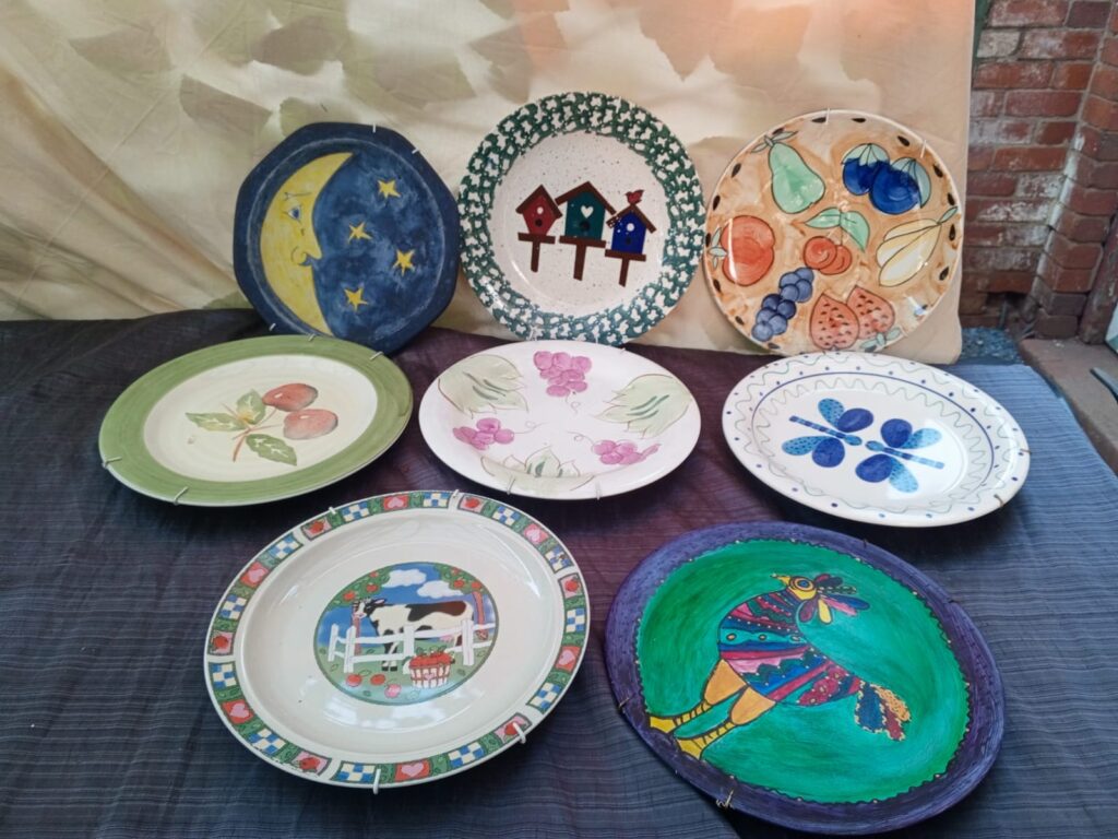 Set of 8 Assorted Decorative Wall Plates with Hanging Clips