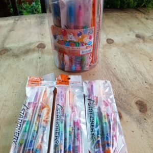 Lot of 4 Plastic Tubs with Individually Packaged Crayon & Pencil Sets