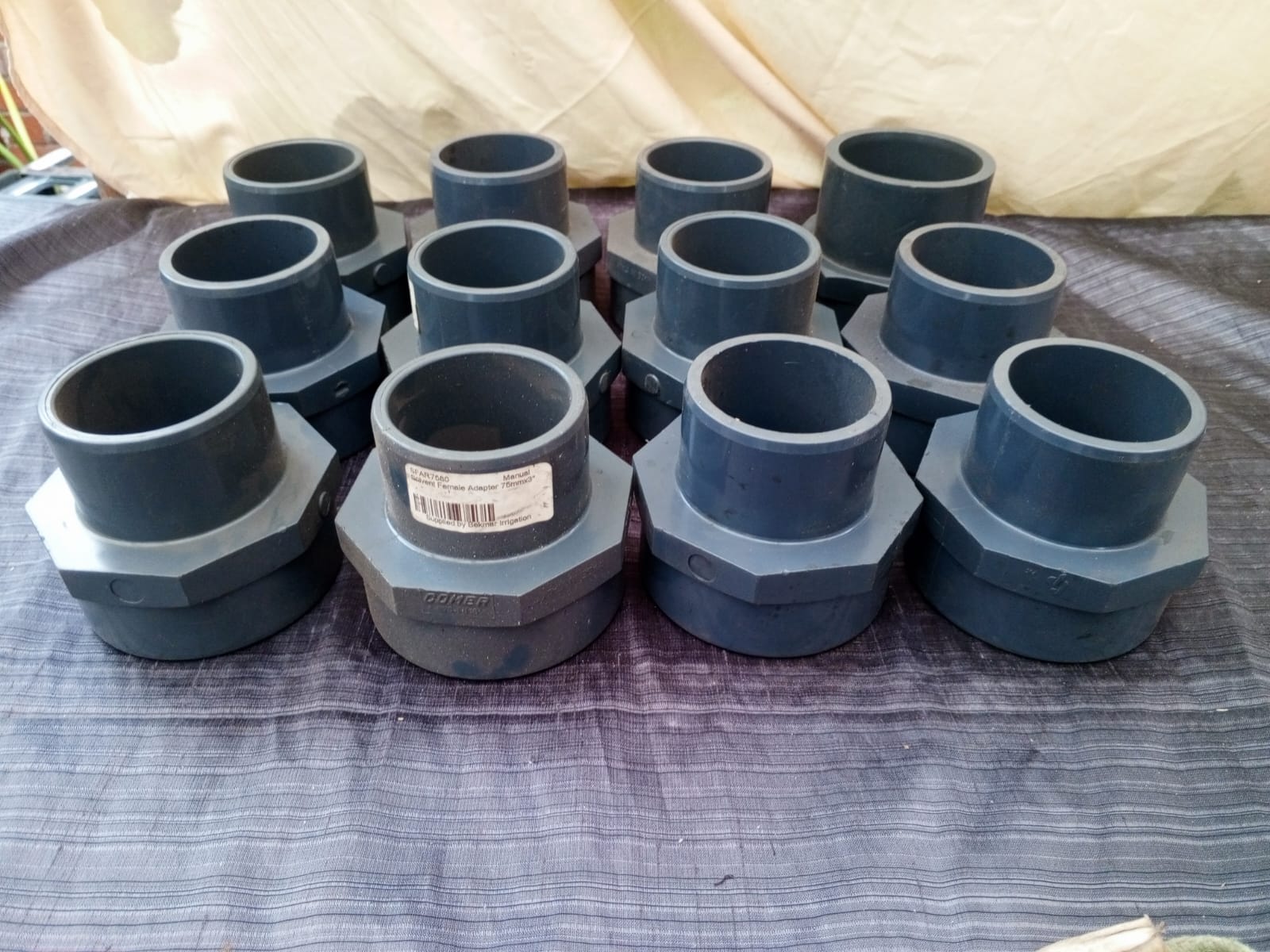 Set of 75mm Solvent-Weld Female Pipe Adapters (12 claimed)