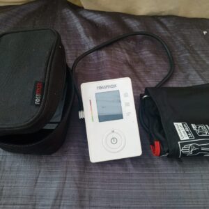 Rossmax Blood Pressure Monitor with Arm Cuff & Carry Case — Display Crack, Missing Battery Cove