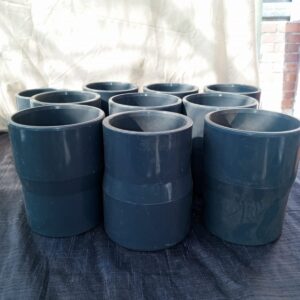 Set of 10 Dark-Grey PVC-U PN16 Pipe Couplings D.140-110