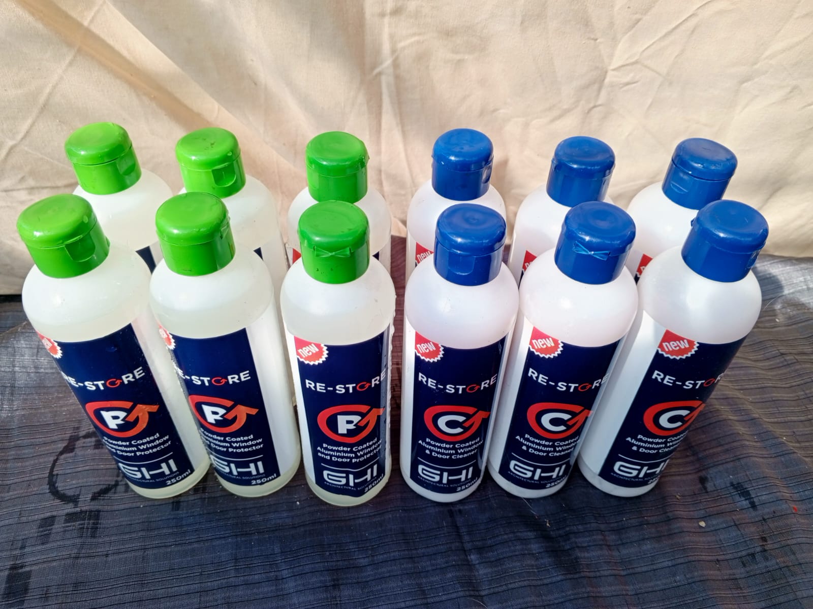 Lot of 12 x 250ml RE-STORE / GHI Cleaner & Protector Bottles (6/6)