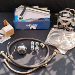 Mixed lot: Welling washing machine motor + boxed bathroom fittings (approx. 12pcs)