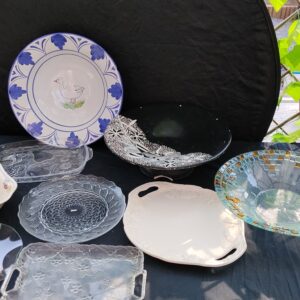 Job Lot of Serving Bowls, Dishes and Platters – Mixed Glass & Ceramic (9pcs approx.)