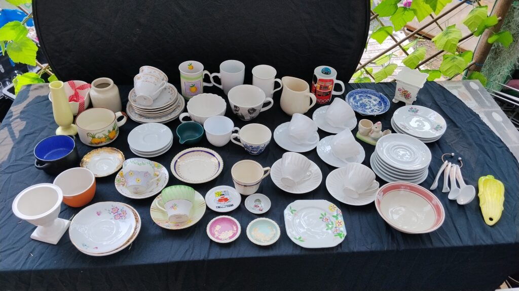 Job Lot of Assorted Ceramics — Approx. 45 Pieces (Cups, Saucers, Small Plates, Vases)
