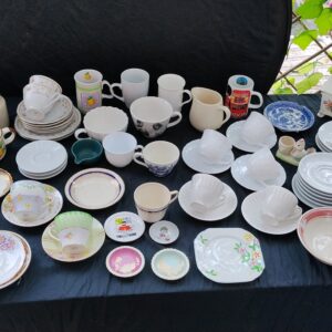 Job Lot of Assorted Ceramics — Approx. 45 Pieces (Cups, Saucers, Small Plates, Vases)