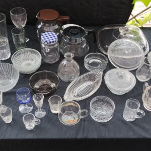Mixed Lot of Assorted Glassware — Approximately 30–35 Pieces