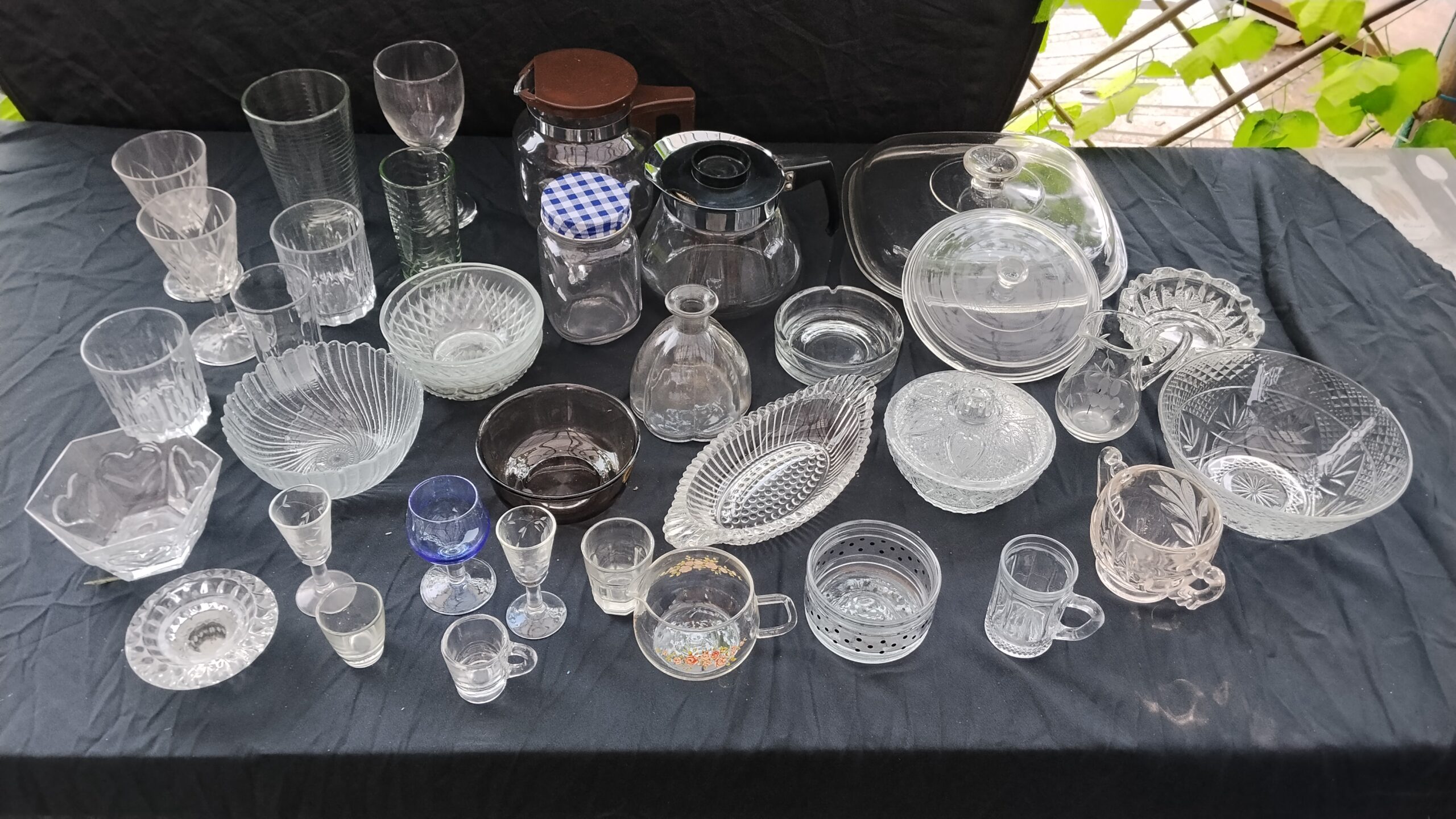Mixed Lot of Assorted Glassware — Approximately 30–35 Pieces
