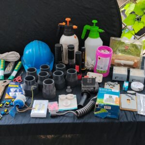 Mixed Lot of Garden Items & Hardware — Assorted Sprayers, Valves, Fittings, Tools