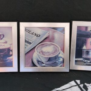 Set of 3 Framed Coffee-Themed Prints – 30x30cm Each
