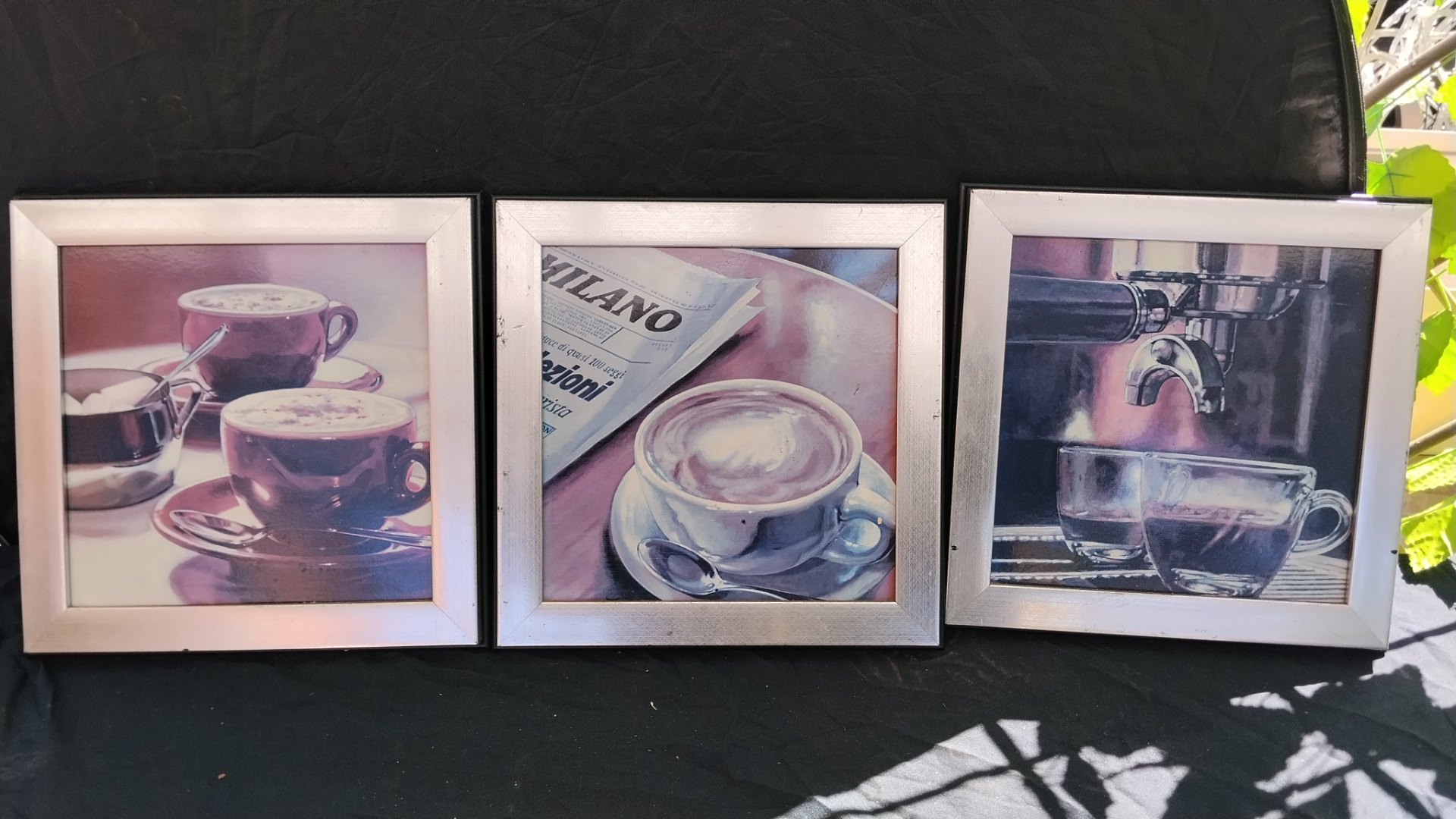 Set of 3 Framed Coffee-Themed Prints – 30x30cm Each