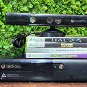 Xbox 360 console bundle with Kinect sensor + 4 Xbox 360 games — Untested, sold as is