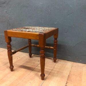 Wooden Stool/Frame with Turned Legs and Webbing – Restoration Project