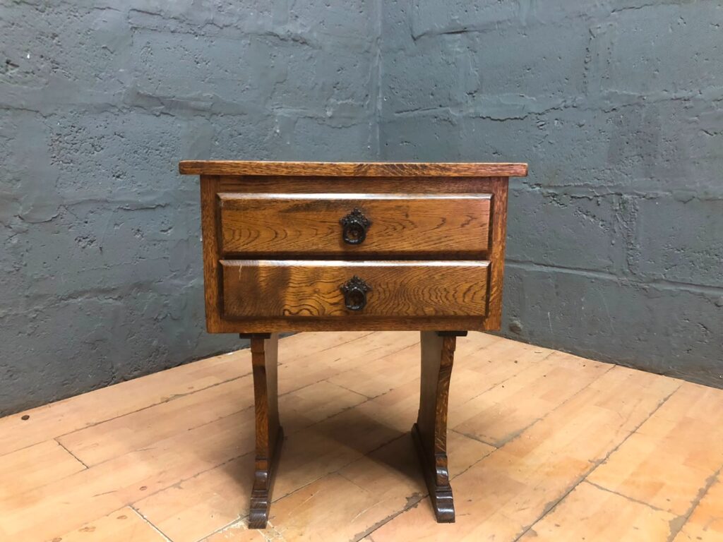 Vintage Harlequin Furniture Salisbury Rhodesia Wooden Side Table with Drawers