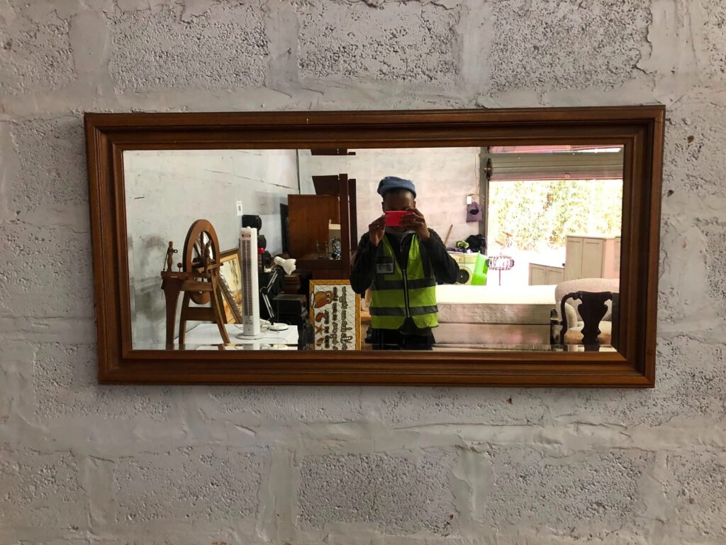 Large Wall Mirror with Wooden Frame – 136 x 67 cm