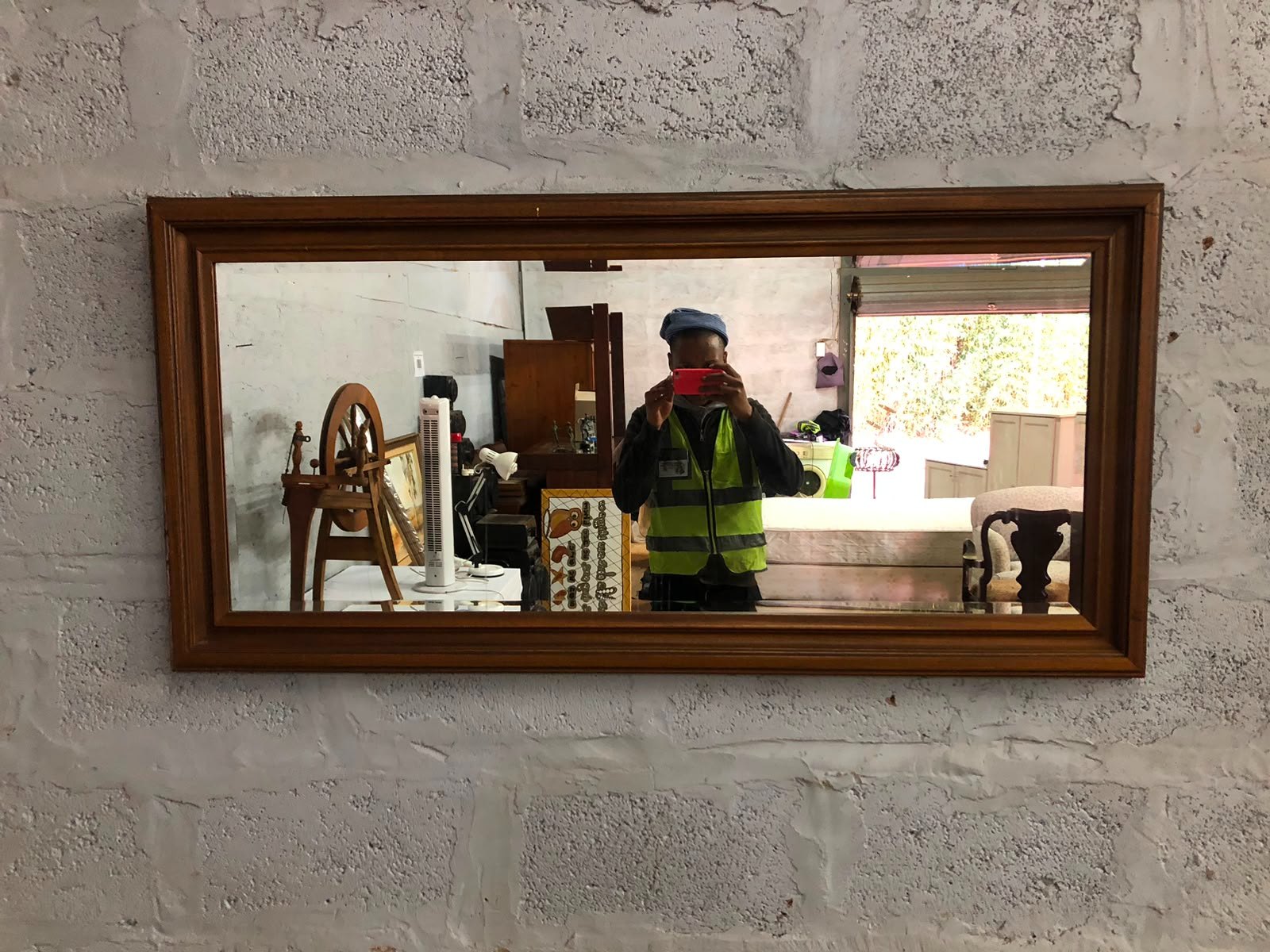 Large Wall Mirror with Wooden Frame – 136 x 67 cm