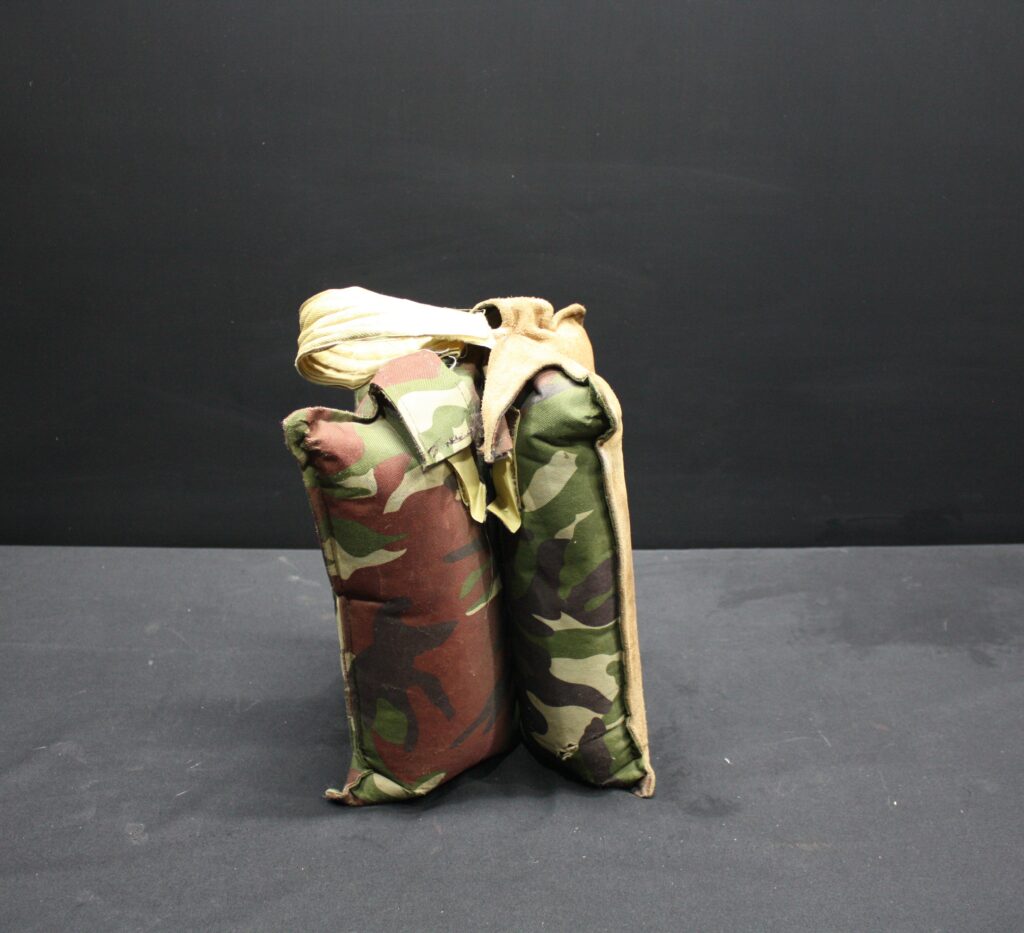 Camo Sandbag Rifle Rest / Shooting Bag with Carry Strap and Dual Pouches