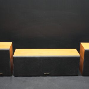 Denon 3-Piece Speaker Set — Centre + 2 Satellites, Wood-Tone Cabinets