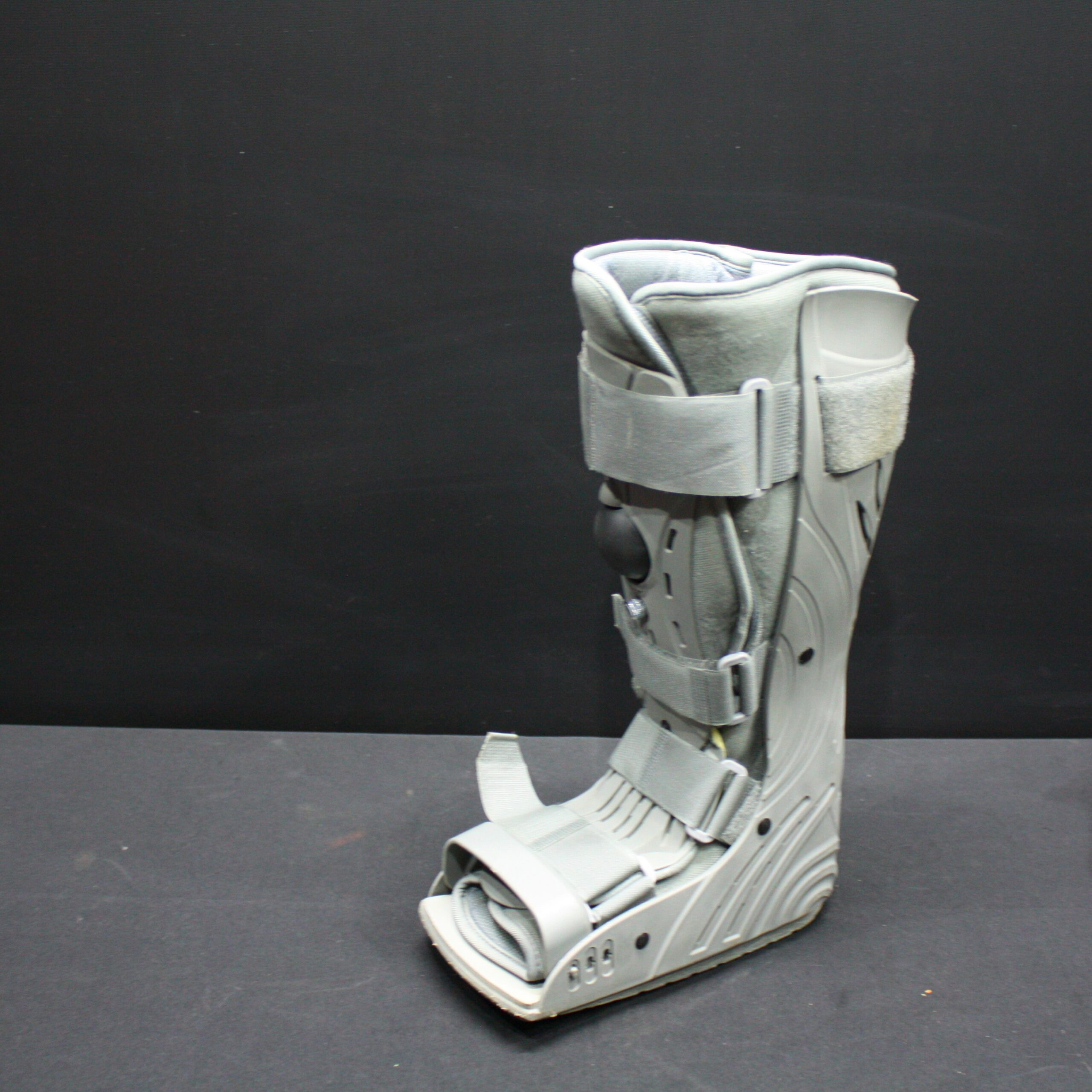 Single Grey Medical Moon Boot (Open-Toe) with Pressure Knob & Straps