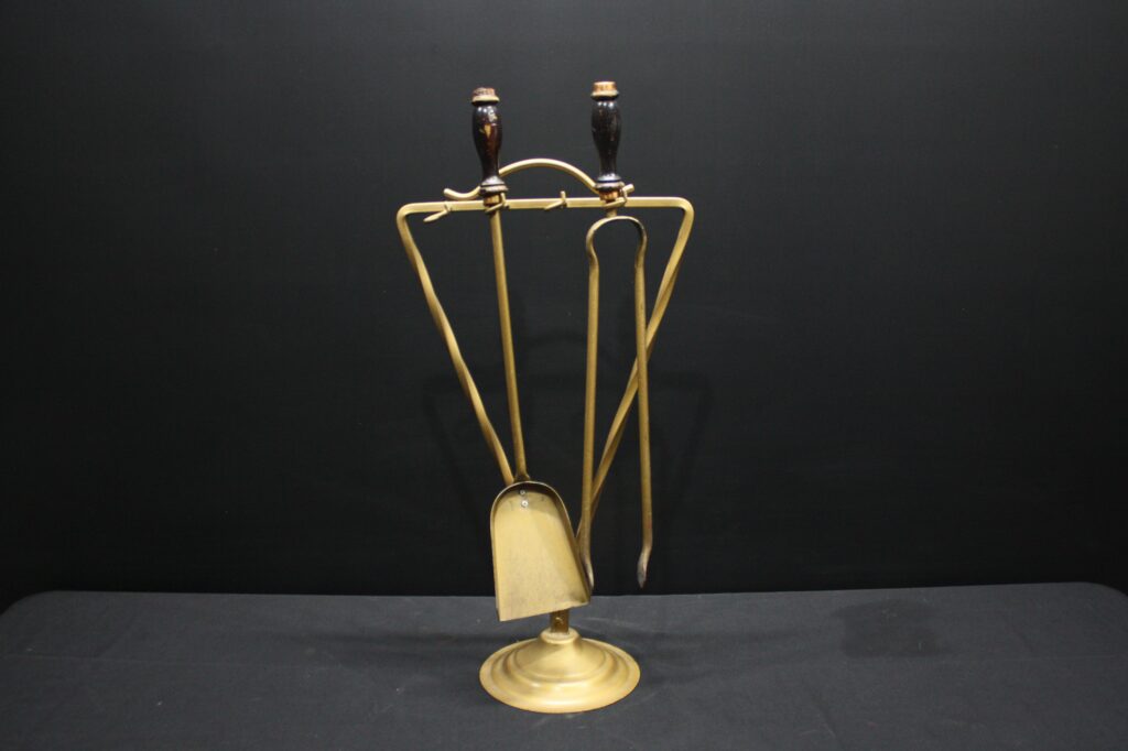 Fireplace Tool Set on Stand with Shovel & Tongs — Used, Sold As-Is