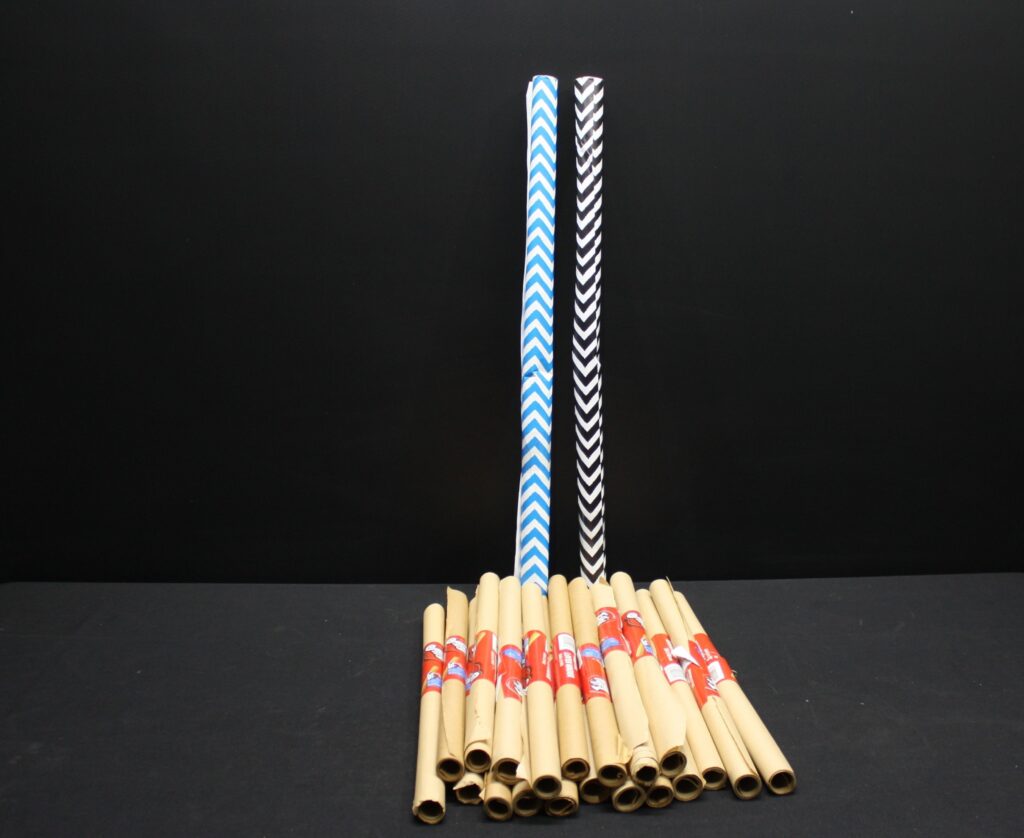 Bundle of approx. 18-20 Wrapping Paper Rolls — Mostly Brown Kraft + 2 Patterned Rolls