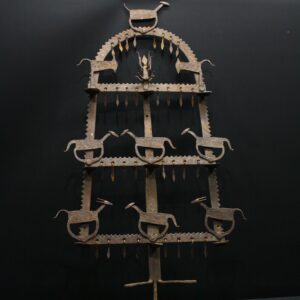 Multi-tier Decorative Metal Diwali Lamp Stand / Tribal-Style Lamp (1pc)