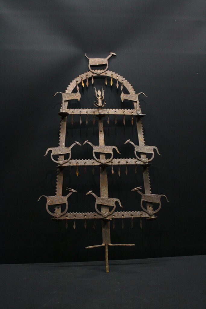 Multi-tier Decorative Metal Diwali Lamp Stand / Tribal-Style Lamp (1pc)