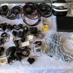 Bulk Lot: Assorted Electronics, Cables, Power Adapters, Routers & Accessories (Untested, Mixed Condition)