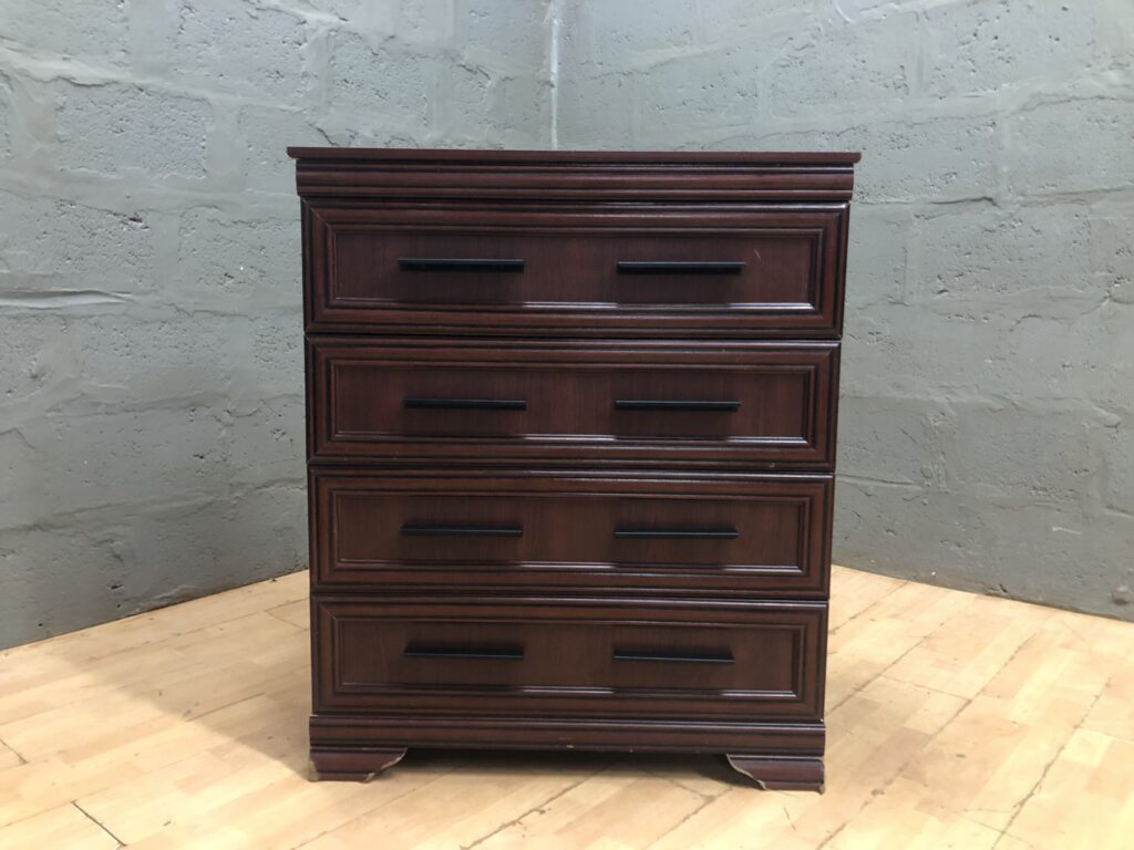 Dark-brown 4-Drawer Chest / Dresser — 90 x 47 x 106 cm