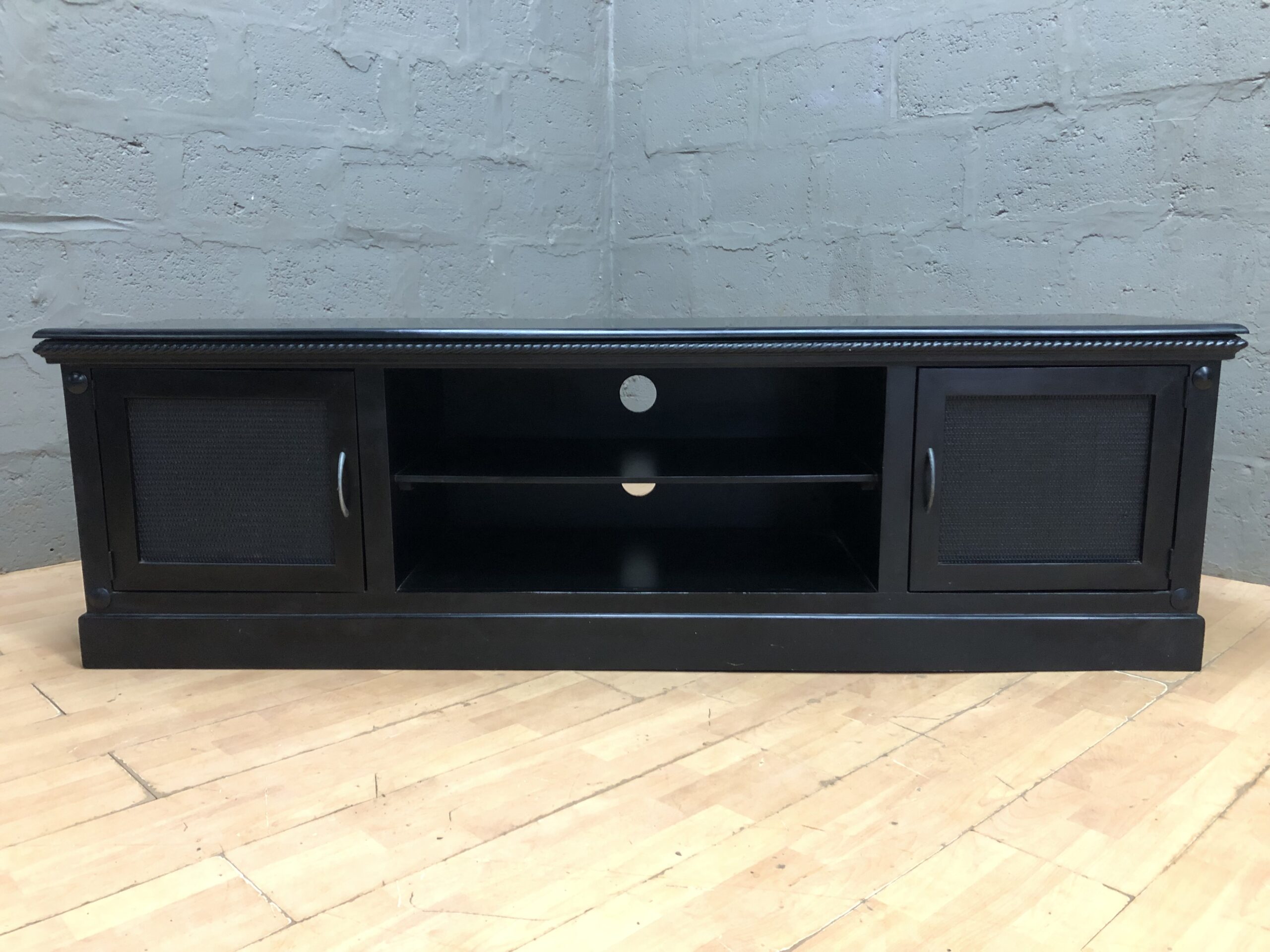 Long Low TV / Media Console, 200cm Length, Dark Finish