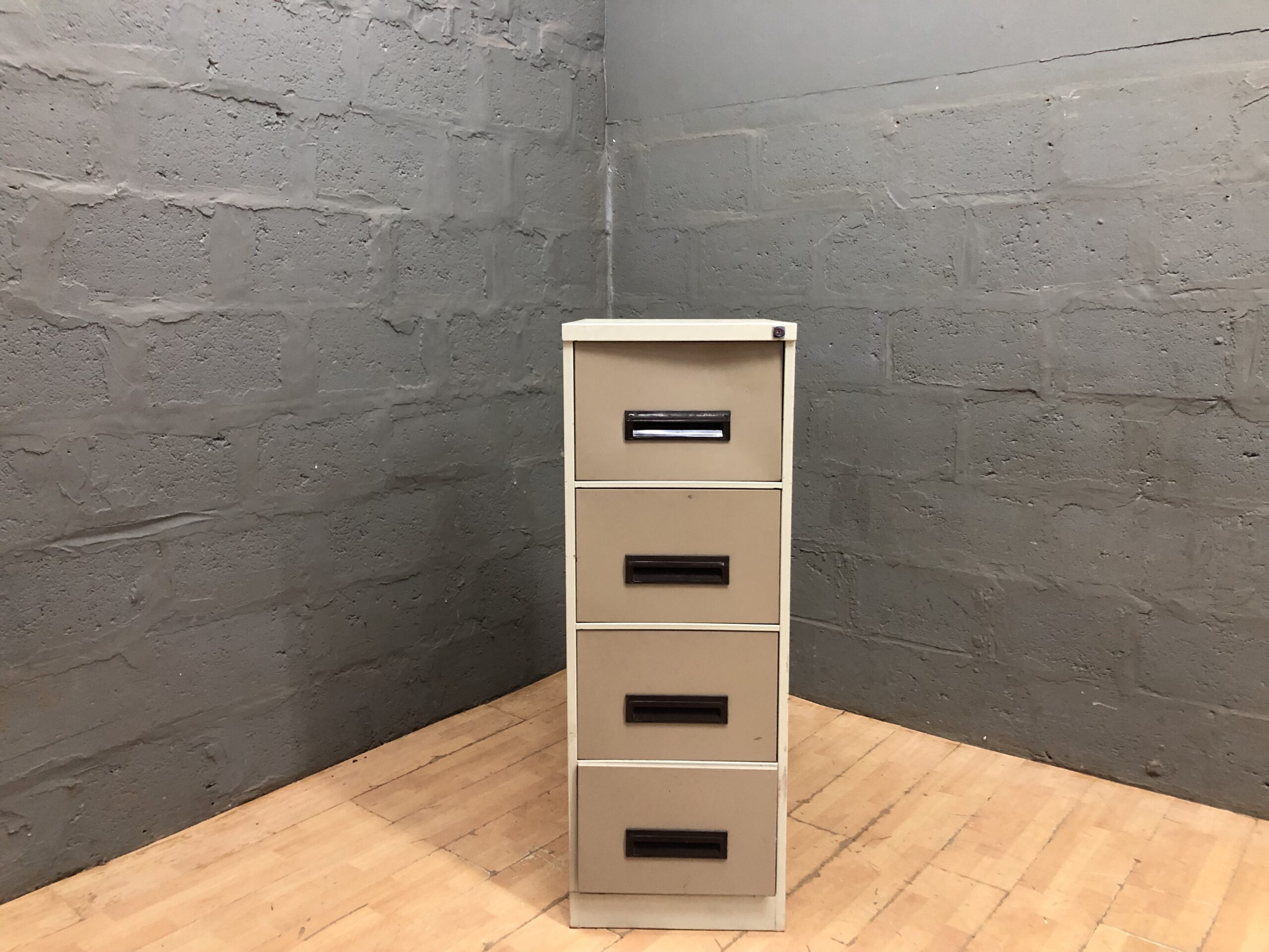 4-drawer Vertical Filing / Storage Cabinet – Beige Light-Coloured Finish