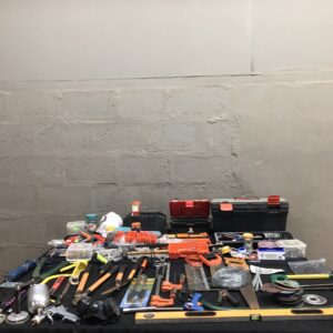 Mixed Lot of Used Hand Tools, Fasteners & Plastic Toolboxes (Seller-confirmed 1 lot)