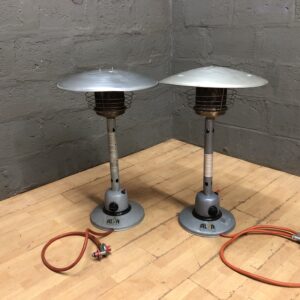 Pair of Mushroom-Style Standing Gas Patio Heaters (Set of 2)
