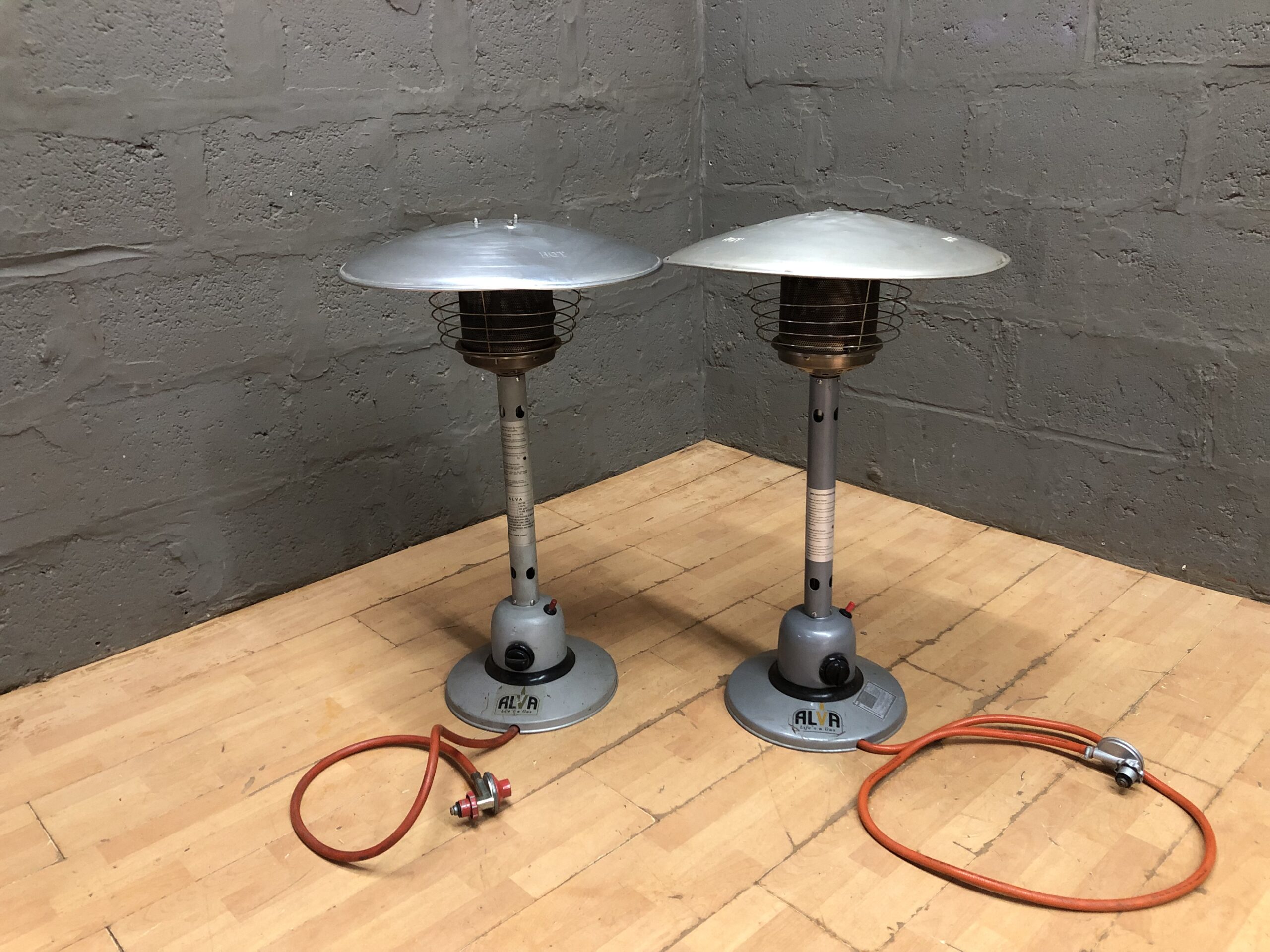 Pair of Mushroom-Style Standing Gas Patio Heaters (Set of 2)