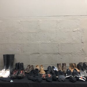 Lot of approximately 14 pairs of men's shoes & boots — mixed styles (used)