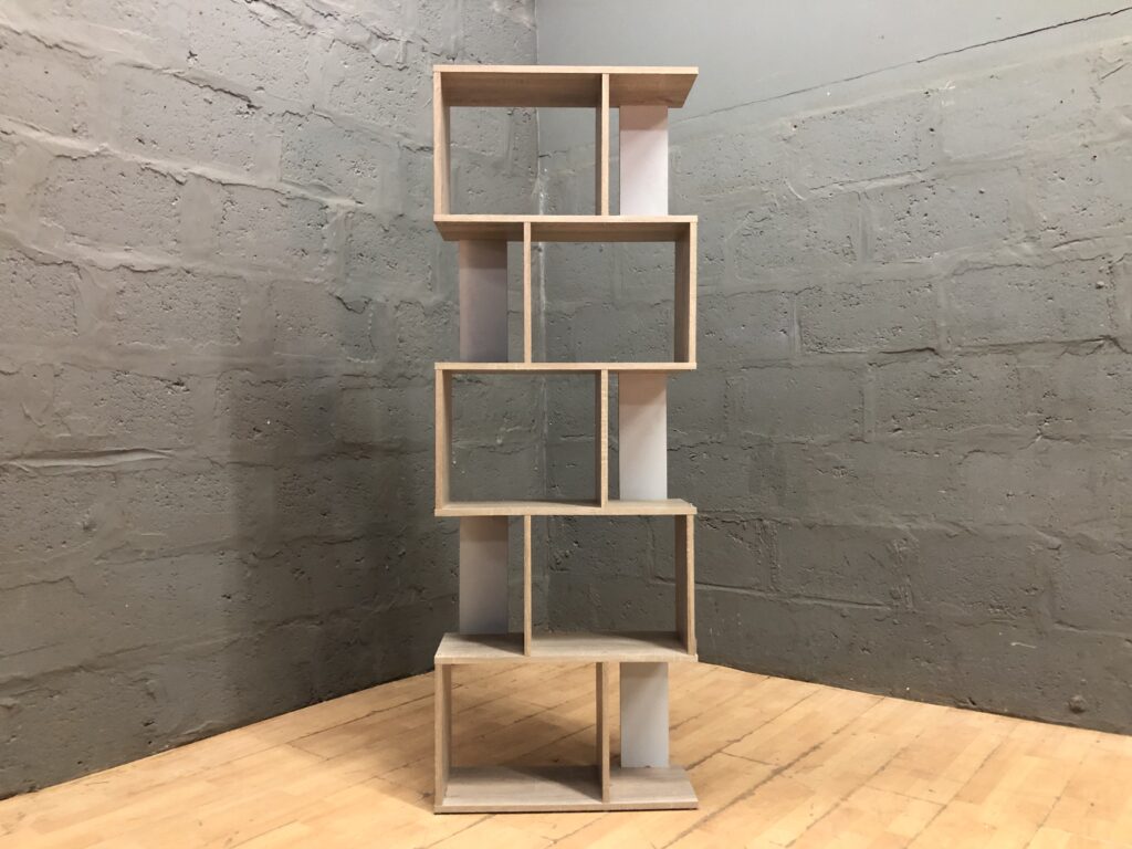 Tall Multi-Cubby Shelving Unit — Light Wood-Look, 24 x 60 x 170 cm