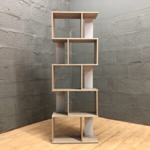 Tall Multi-Cubby Shelving Unit — Light Wood-Look, 24 x 60 x 170 cm