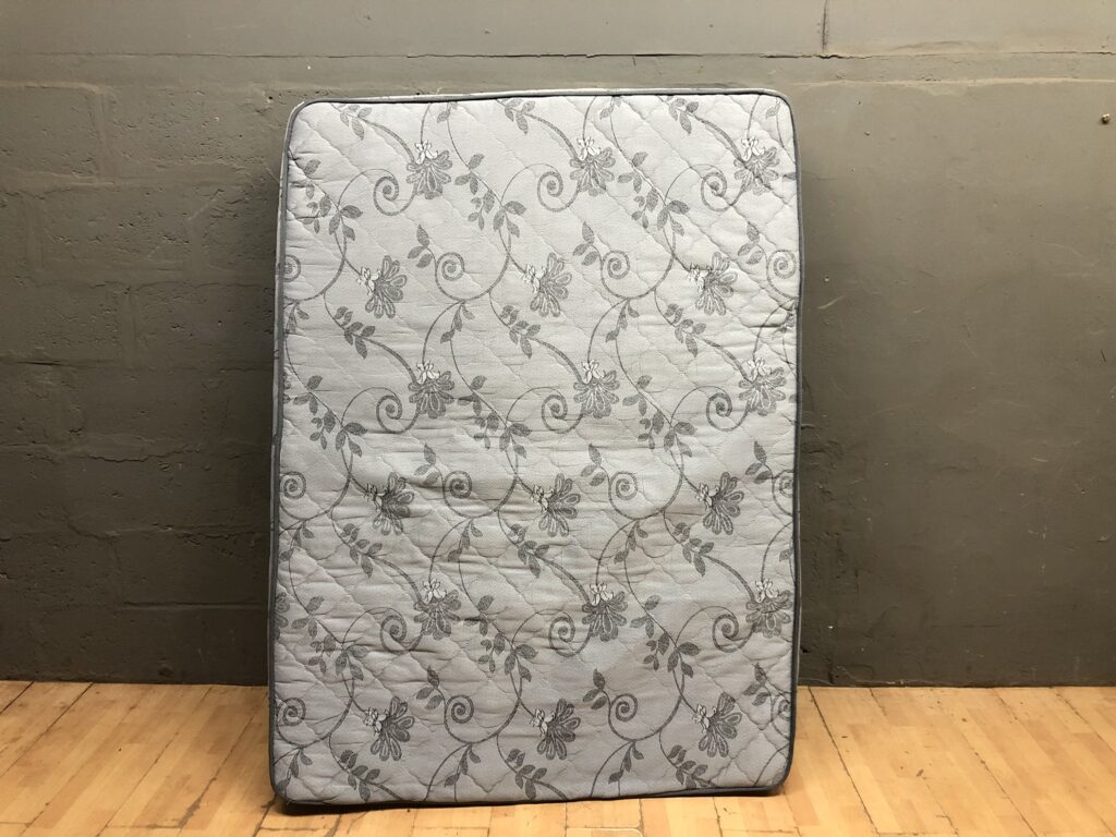 Used Double Bed Mattress – Quilted Floral Cover, 190 x 140 x 20 cm