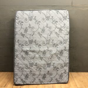 Used Double Bed Mattress – Quilted Floral Cover, 190 x 140 x 20 cm