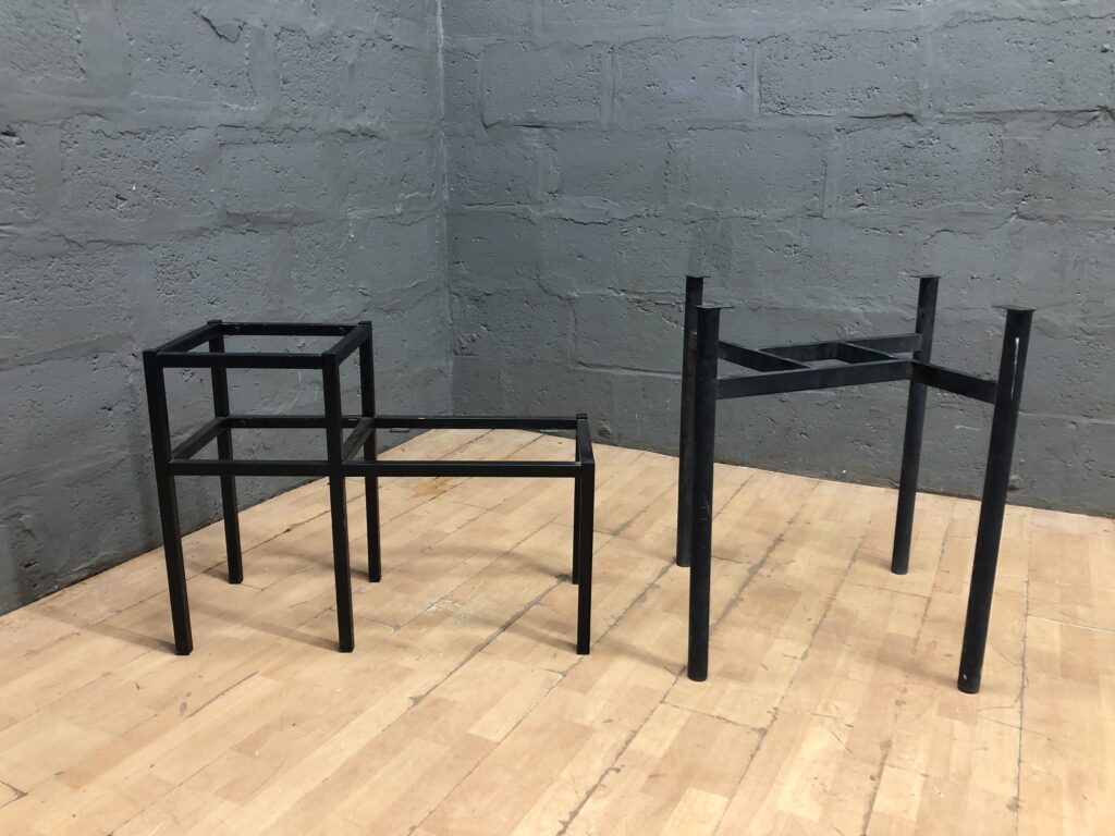 Pair of Black Painted Metal Furniture Frame Stands (Set of 2)