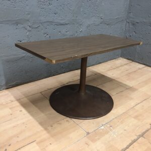 Rectangular Pedestal Table with Round Metal Base – Used, 1 Piece