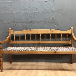 Bench with Woven Seat — Chipped Arm and Exposed Screw (1pc)