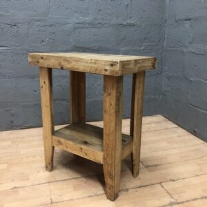 Solid Wood Side Table with Lower Shelf, 44 x 66 x 80 cm