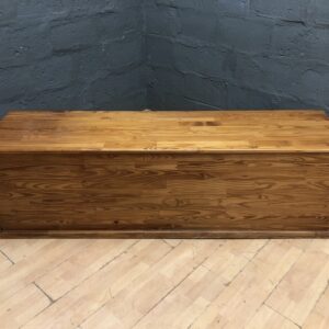 Medium-Brown Wooden-Look Storage Chest / Blanket Box with Hinged Lid