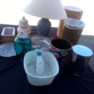 Large Table Lamp with Shade & Mixed Home-Decor Lot (11 items)