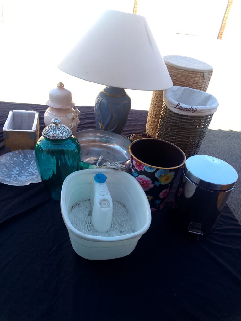 Large Table Lamp with Shade & Mixed Home-Decor Lot (11 items)