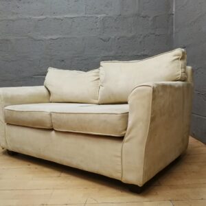 Beige 2-Seat Sofa / Loveseat – Upholstered Two-Cushion Seat, 160 x 90 x 80cm