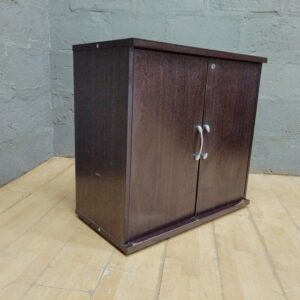 Small Two-Door Dark-Brown Cabinet with Internal Shelf — 80 x 41 x 75 cm