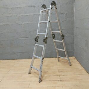 Folding Multi-Position Ladder — Used, Paint-Splattered, Stands Open (Seller-confirmed 1)