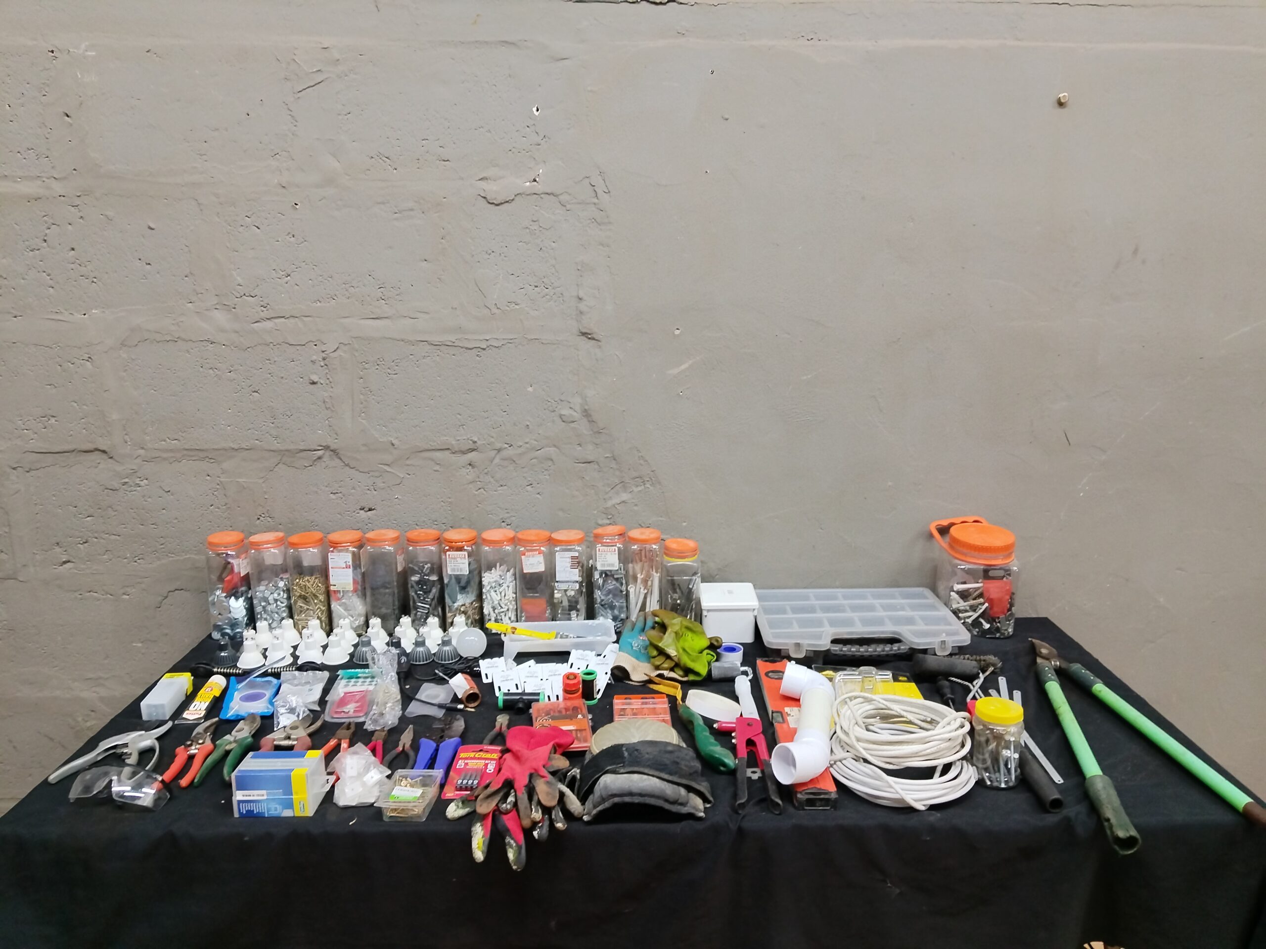 Mixed Lot of Hand Tools, Fasteners & Small Hardware — Approx. 40–60 Pieces